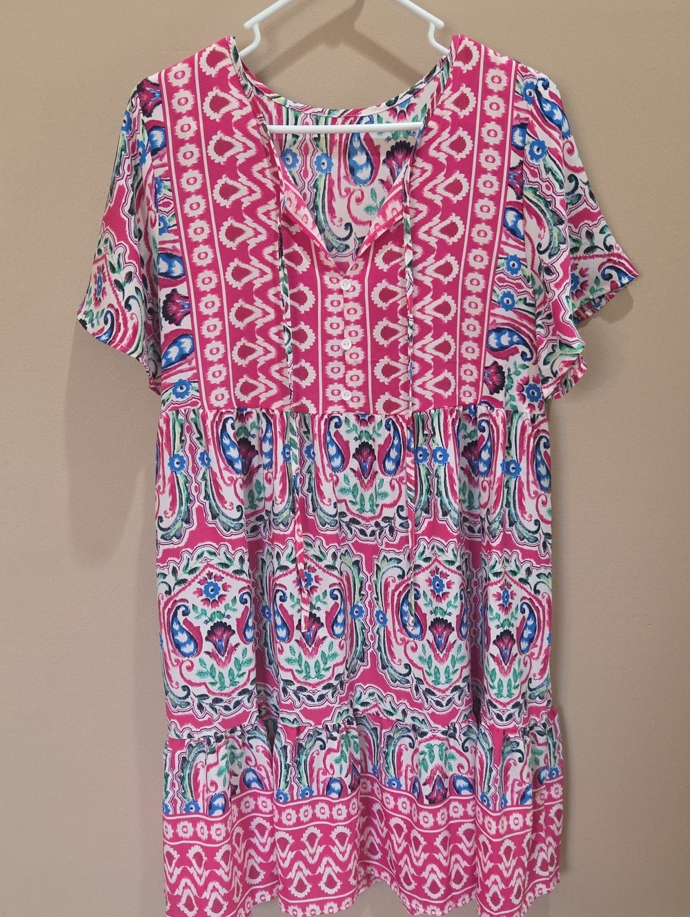 Pink Multi-Print Dress